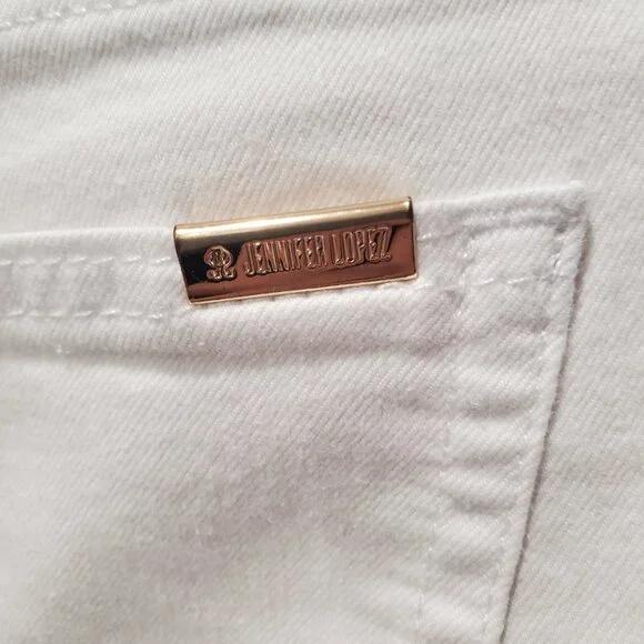 Jennifer Lopez White Cotton Spandex Blend Capri 5 Pocket Style Jeans   16P - Picture 5 of 10